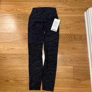 Lululemon NWT align HR (high rise) pant 25” inseam, black zebra print